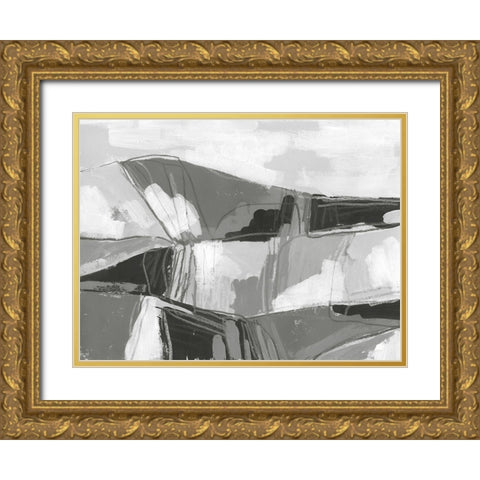 Neutral Landscape Sketch II Gold Ornate Wood Framed Art Print with Double Matting by Vess, June Erica