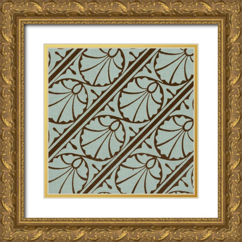 Spa and Sepia Tile II Gold Ornate Wood Framed Art Print with Double Matting by Vision Studio