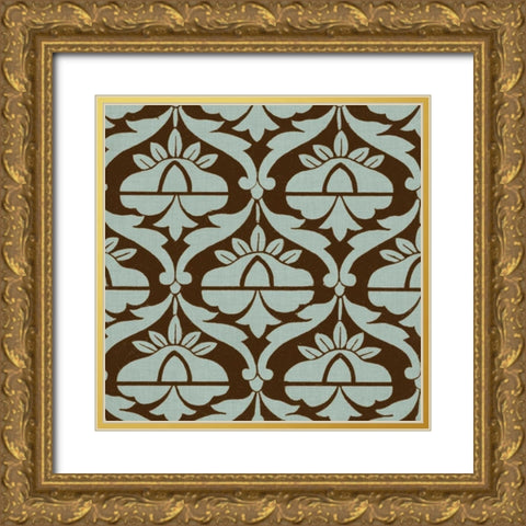 Spa and Sepia Tile III Gold Ornate Wood Framed Art Print with Double Matting by Vision Studio