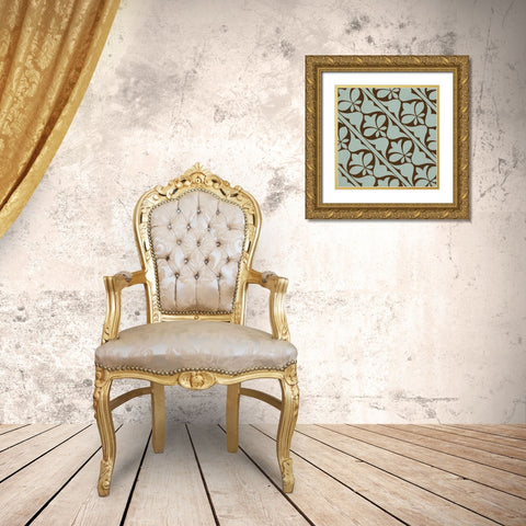 Spa and Sepia Tile V Gold Ornate Wood Framed Art Print with Double Matting by Vision Studio