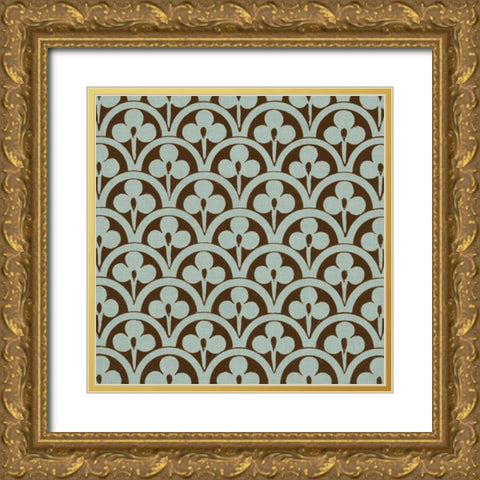 Spa and Sepia Tile VI Gold Ornate Wood Framed Art Print with Double Matting by Vision Studio