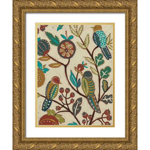 Berry Branch II Gold Ornate Wood Framed Art Print with Double Matting by Zarris, Chariklia