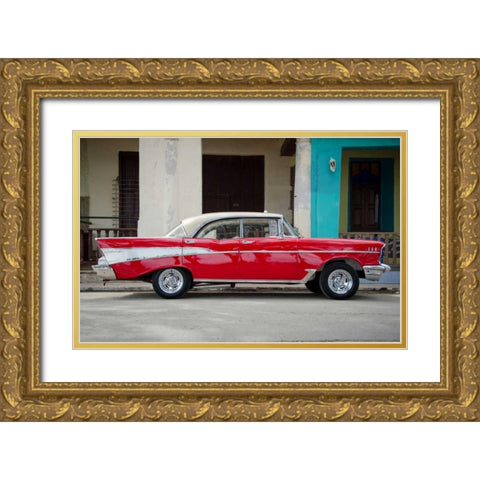 Cars of Cuba VII Gold Ornate Wood Framed Art Print with Double Matting by DeNardo, Laura