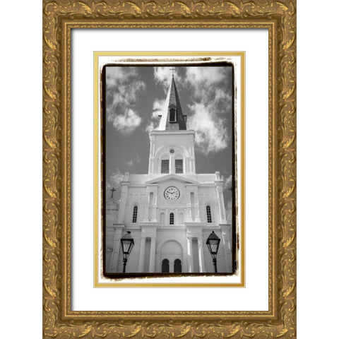St. Louis Cathedral, Jackson Square I Gold Ornate Wood Framed Art Print with Double Matting by DeNardo, Laura