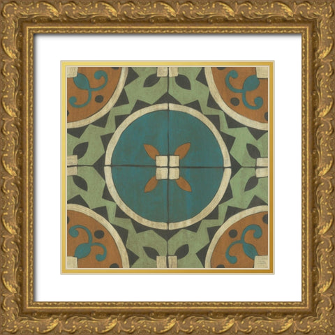 Fraser Tile IV Gold Ornate Wood Framed Art Print with Double Matting by Zarris, Chariklia