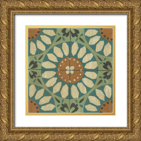 Fraser Tile V Gold Ornate Wood Framed Art Print with Double Matting by Zarris, Chariklia