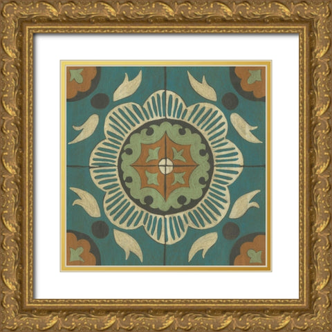 Fraser Tile VI Gold Ornate Wood Framed Art Print with Double Matting by Zarris, Chariklia