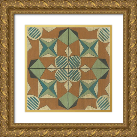 Fraser Tile VIII Gold Ornate Wood Framed Art Print with Double Matting by Zarris, Chariklia