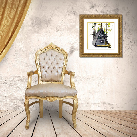 Rad Cabin II Gold Ornate Wood Framed Art Print with Double Matting by McCreery, Paul