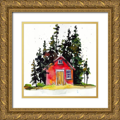 Rad Cabin III Gold Ornate Wood Framed Art Print with Double Matting by McCreery, Paul