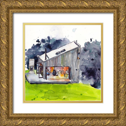 Cabin Scape IV Gold Ornate Wood Framed Art Print with Double Matting by McCreery, Paul