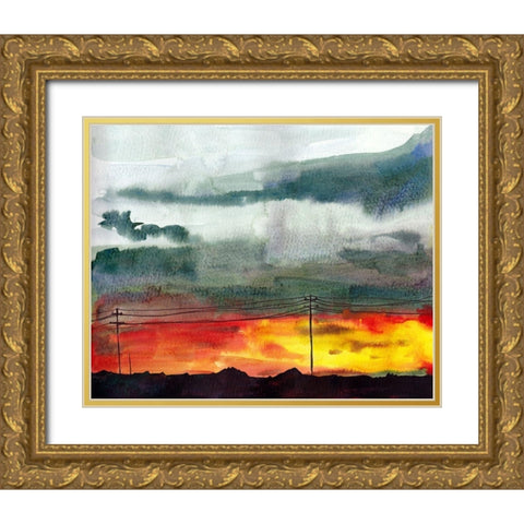 Night Sky II Gold Ornate Wood Framed Art Print with Double Matting by McCreery, Paul