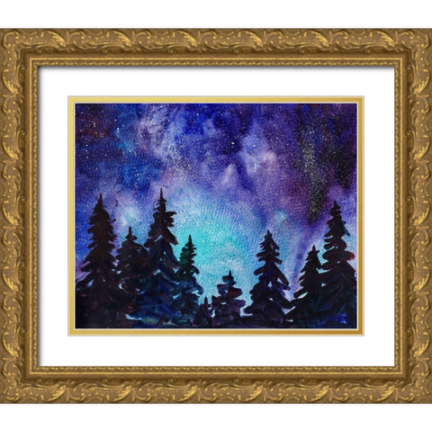 Night Sky III Gold Ornate Wood Framed Art Print with Double Matting by McCreery, Paul