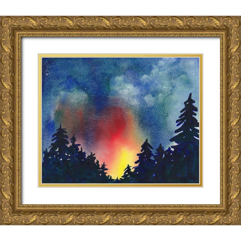 Night Sky IV Gold Ornate Wood Framed Art Print with Double Matting by McCreery, Paul