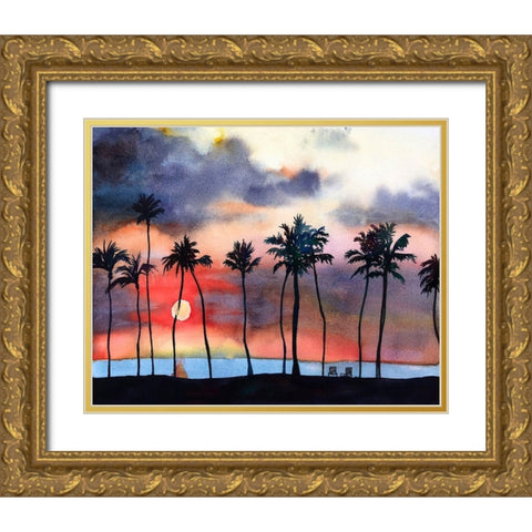 Night Sky V Gold Ornate Wood Framed Art Print with Double Matting by McCreery, Paul