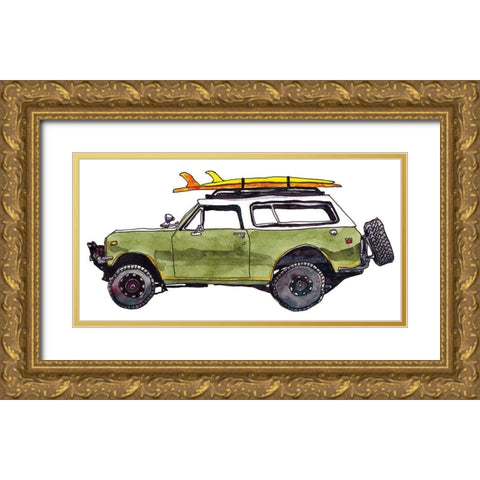 Surf Car II Gold Ornate Wood Framed Art Print with Double Matting by McCreery, Paul