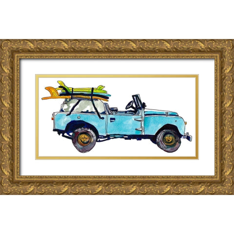 Surf Car III Gold Ornate Wood Framed Art Print with Double Matting by McCreery, Paul