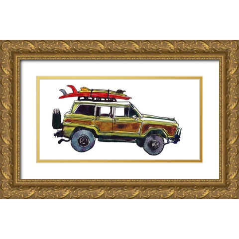 Surf Car VII Gold Ornate Wood Framed Art Print with Double Matting by McCreery, Paul