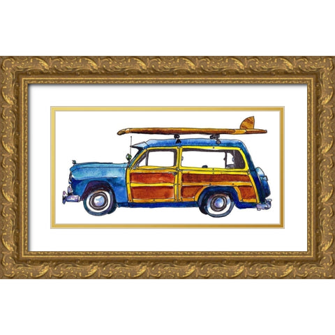 Surf Car IX Gold Ornate Wood Framed Art Print with Double Matting by McCreery, Paul