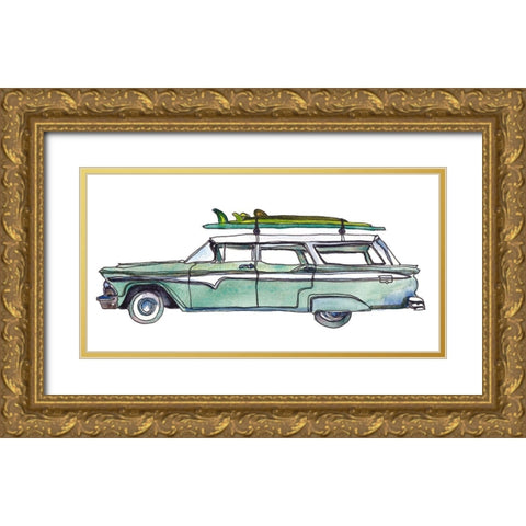 Surf Car XI Gold Ornate Wood Framed Art Print with Double Matting by McCreery, Paul