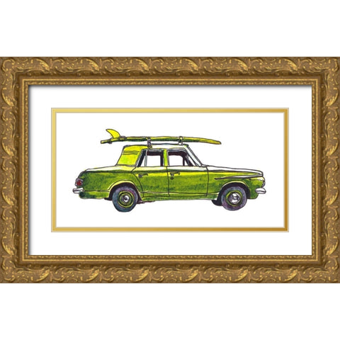 Surf Car XII Gold Ornate Wood Framed Art Print with Double Matting by McCreery, Paul
