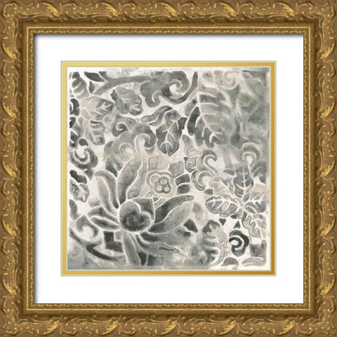 Antique Stone Tile II Gold Ornate Wood Framed Art Print with Double Matting by Vess, June Erica