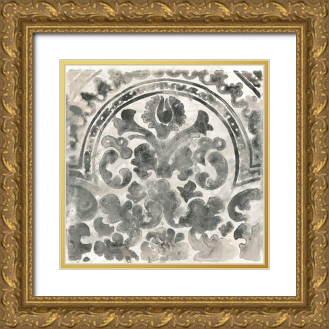 Antique Stone Tile III Gold Ornate Wood Framed Art Print with Double Matting by Vess, June Erica