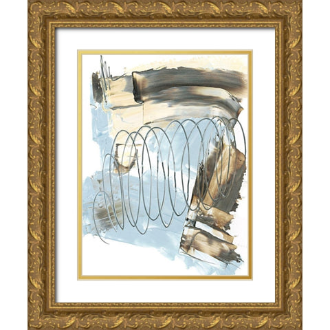 Uncoiled II Gold Ornate Wood Framed Art Print with Double Matting by Harper, Ethan