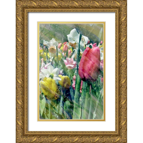Spring at Giverny III Gold Ornate Wood Framed Art Print with Double Matting by Ilosky, Pam