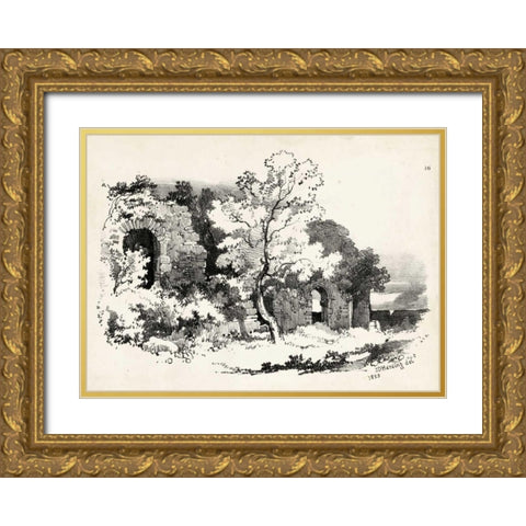 Idyllic Landscape VI Gold Ornate Wood Framed Art Print with Double Matting by Harding, J.D.