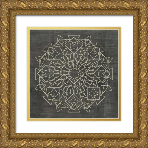 Geometric Tile I Gold Ornate Wood Framed Art Print with Double Matting by Zarris, Chariklia