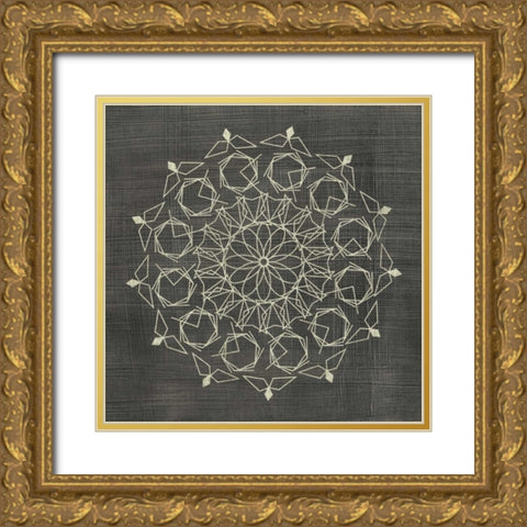 Geometric Tile III Gold Ornate Wood Framed Art Print with Double Matting by Zarris, Chariklia