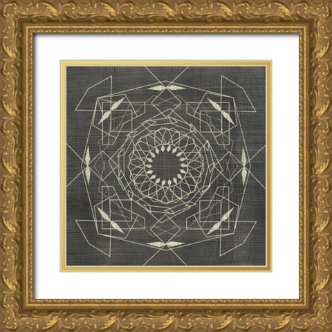 Geometric Tile V Gold Ornate Wood Framed Art Print with Double Matting by Zarris, Chariklia