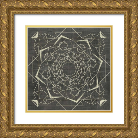 Geometric Tile VI Gold Ornate Wood Framed Art Print with Double Matting by Zarris, Chariklia