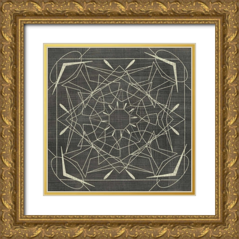 Geometric Tile VII Gold Ornate Wood Framed Art Print with Double Matting by Zarris, Chariklia