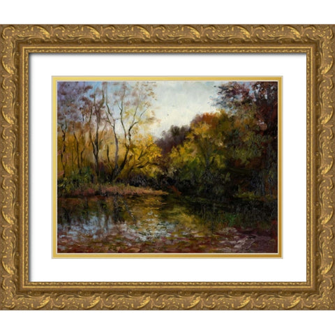 Bend in the River at Morrow Gold Ornate Wood Framed Art Print with Double Matting by Weber, Mary Jean