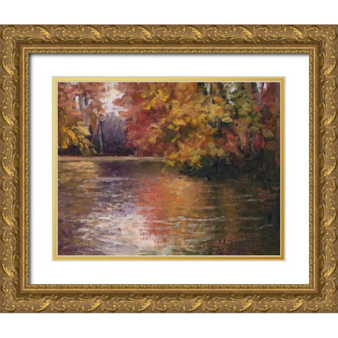 Shades of Fall Gold Ornate Wood Framed Art Print with Double Matting by Weber, Mary Jean