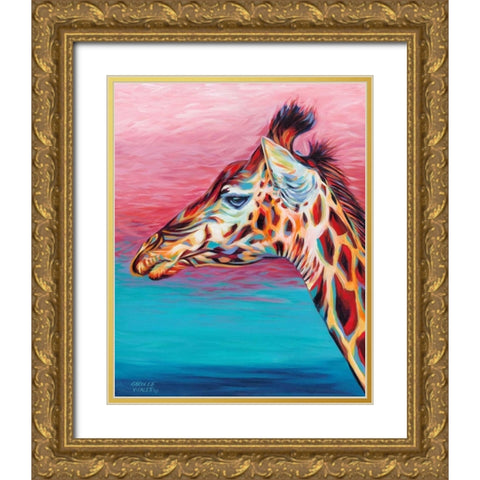 Sky High Giraffe II Gold Ornate Wood Framed Art Print with Double Matting by Vitaletti, Carolee