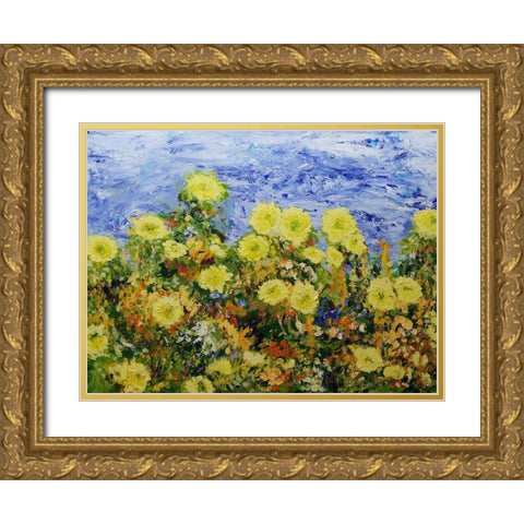 Storm over Summer Garden Gold Ornate Wood Framed Art Print with Double Matting by Friedlander, Allan