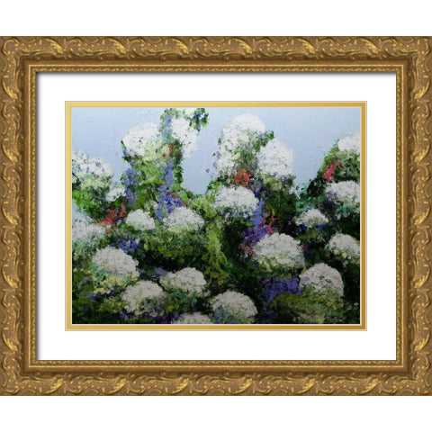 Mums Garden Gold Ornate Wood Framed Art Print with Double Matting by Friedlander, Allan