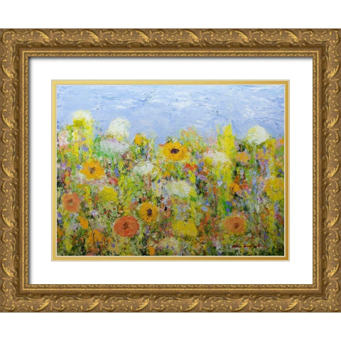 Dandelion Dust Gold Ornate Wood Framed Art Print with Double Matting by Friedlander, Allan