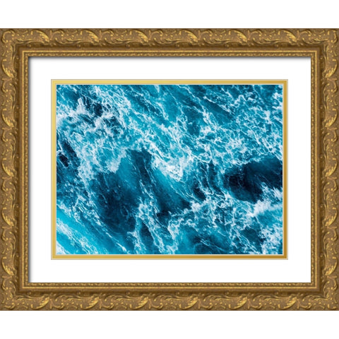 Turbulent Tasman Sea I Gold Ornate Wood Framed Art Print with Double Matting by Bane, Eva