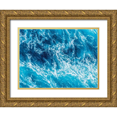 Turbulent Tasman Sea III Gold Ornate Wood Framed Art Print with Double Matting by Bane, Eva