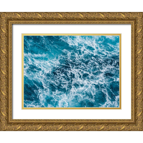 Turbulent Tasman Sea IV Gold Ornate Wood Framed Art Print with Double Matting by Bane, Eva