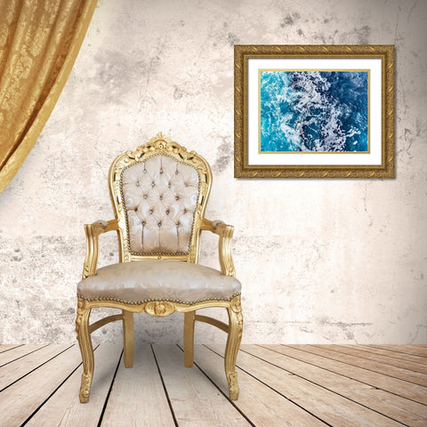 Turbulent Tasman Sea V Gold Ornate Wood Framed Art Print with Double Matting by Bane, Eva