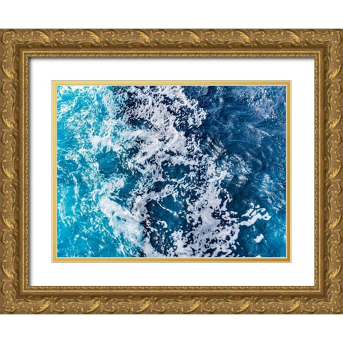 Turbulent Tasman Sea V Gold Ornate Wood Framed Art Print with Double Matting by Bane, Eva