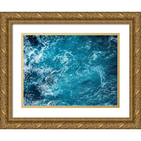 Turbulent Tasman Sea VI Gold Ornate Wood Framed Art Print with Double Matting by Bane, Eva