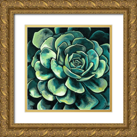 Succulent Bloom II Gold Ornate Wood Framed Art Print with Double Matting by Meagher, Megan