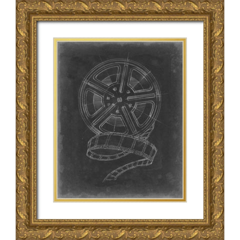 Film and Reel Blueprint II Gold Ornate Wood Framed Art Print with Double Matting by Harper, Ethan