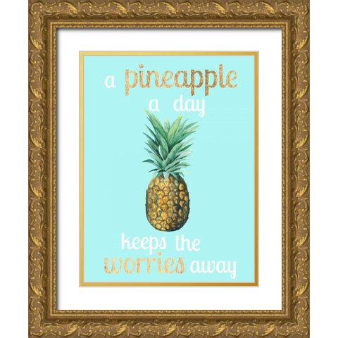 Pineapple Life I Gold Ornate Wood Framed Art Print with Double Matting by Studio W